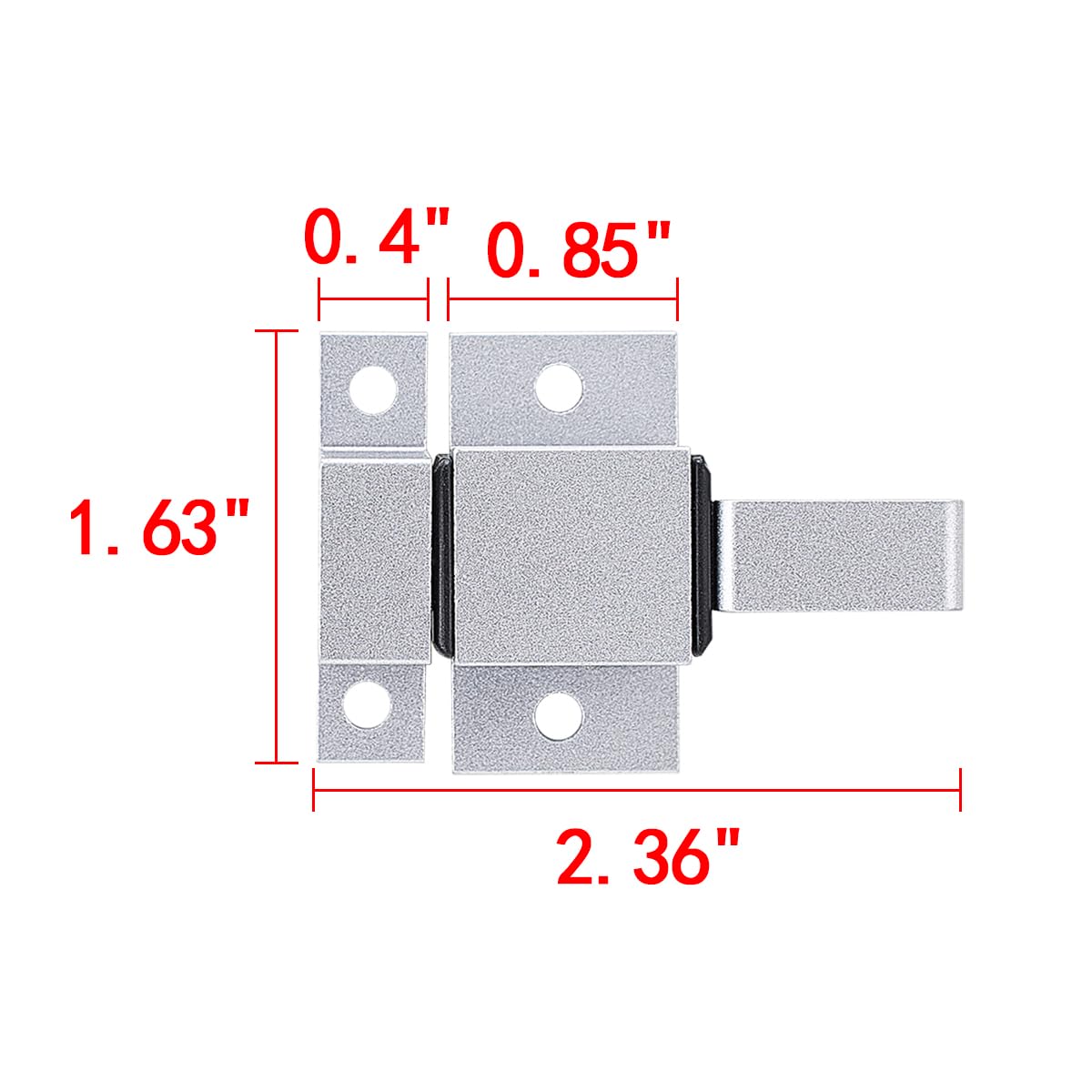 4 Packs Silver Spring Door Lock (4 Count)