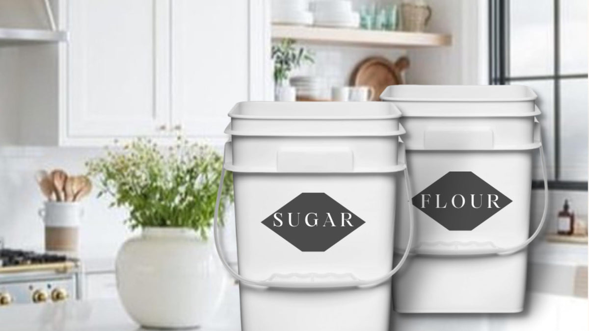 4 Gallon Square Food Grade Bucket Pail with Plastic Handles and Lid