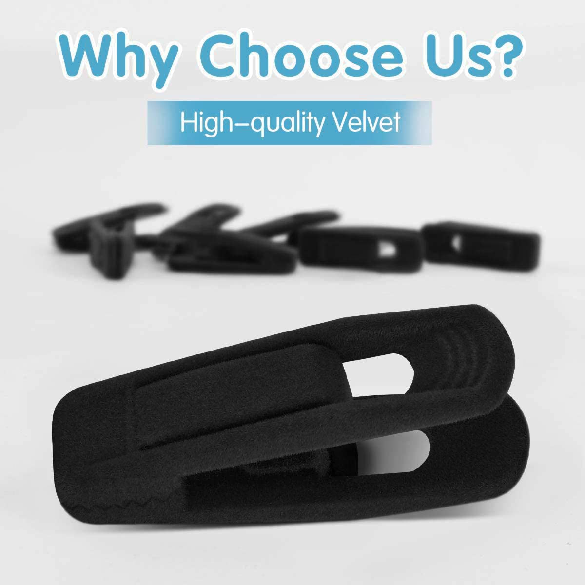 Black Velvet Hangers Clips