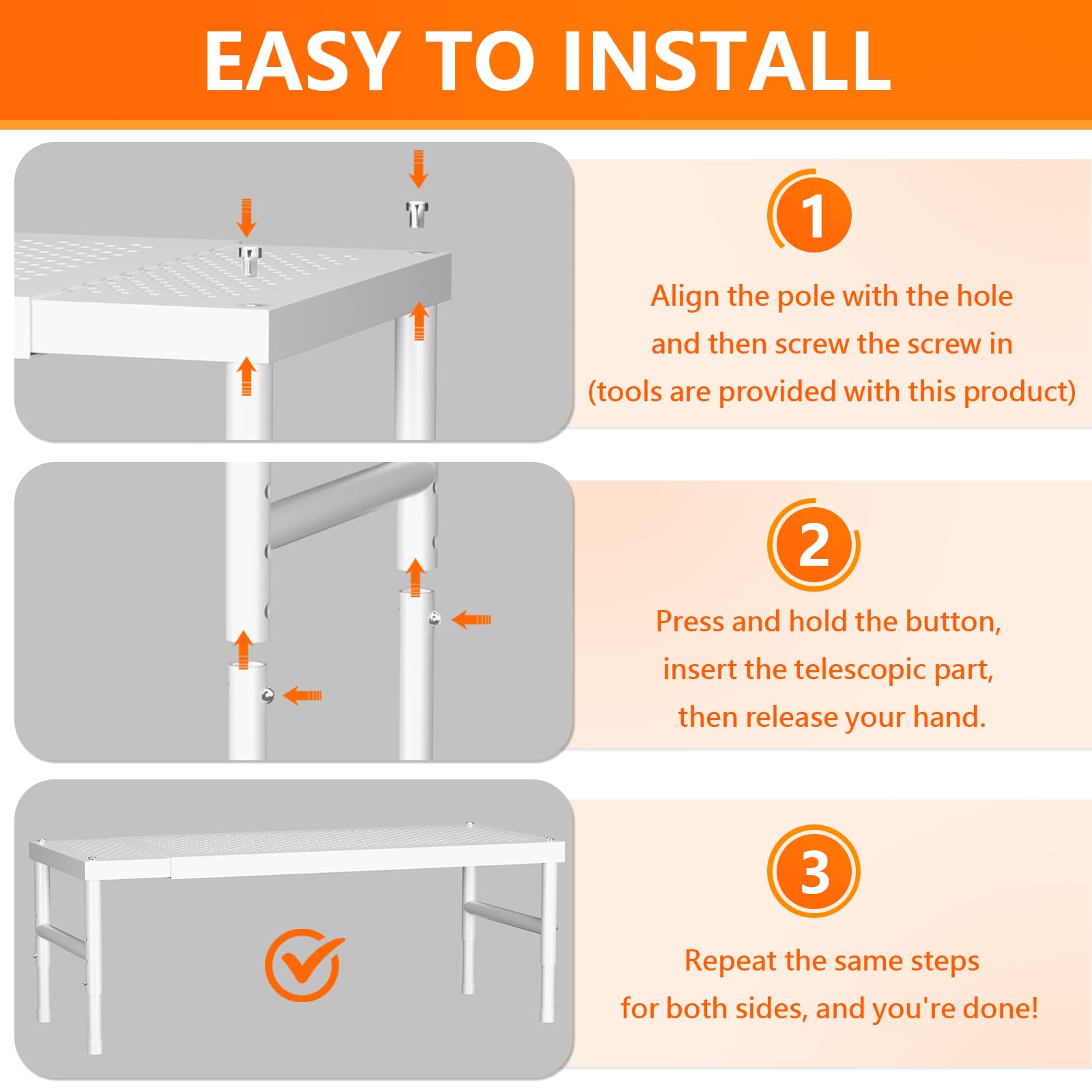 Kitchen cabinet organizer shelf