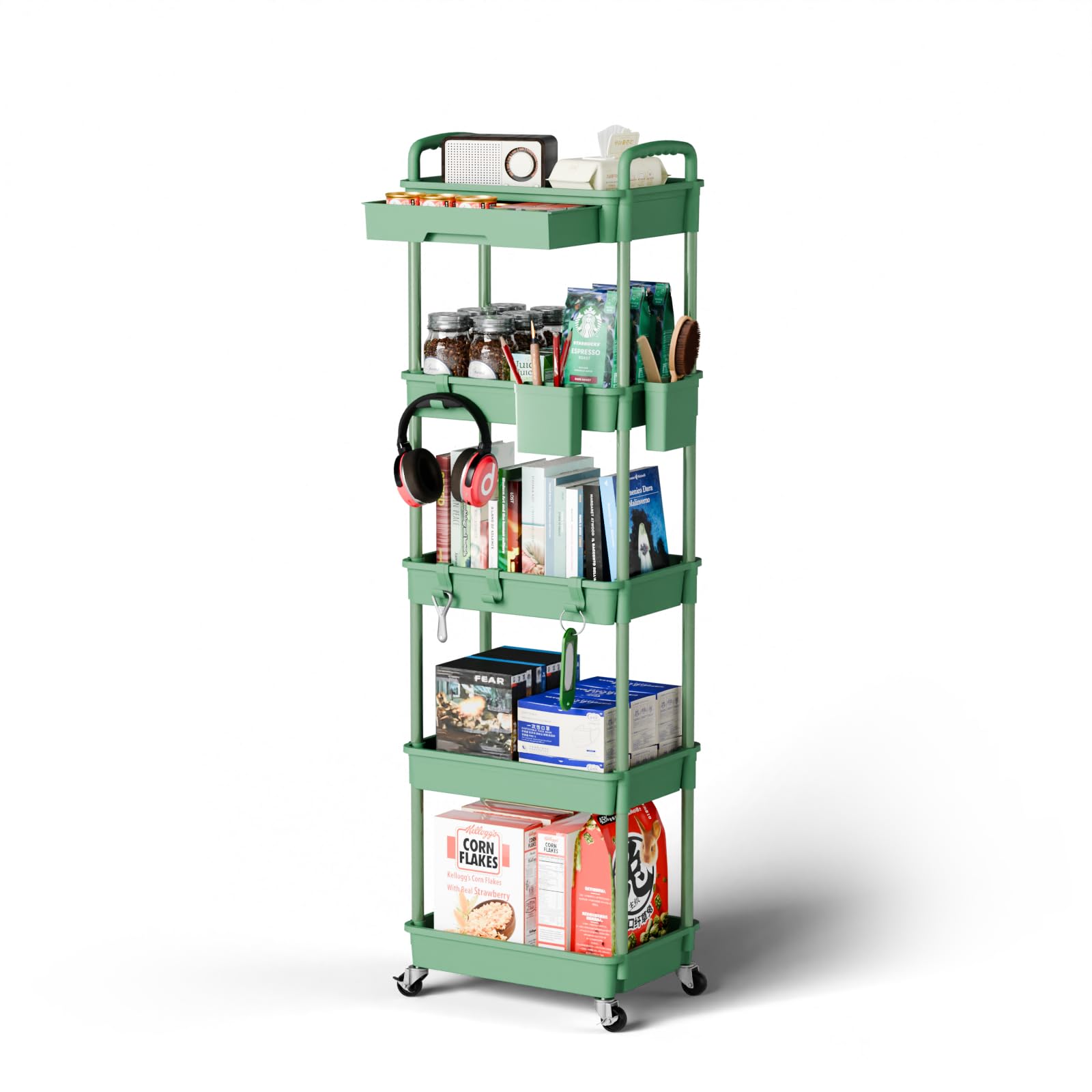 5 Tier Rolling Cart Organizer