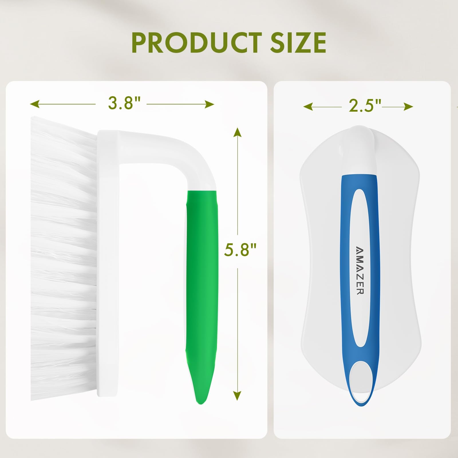 Scrub Brush for Cleaning Comfort Grip Shower Scrubber Flexible Stiff Bristles with Handle Heavy Duty Cleaner Brush for Tub Sink Carpet Floor (2 Count)