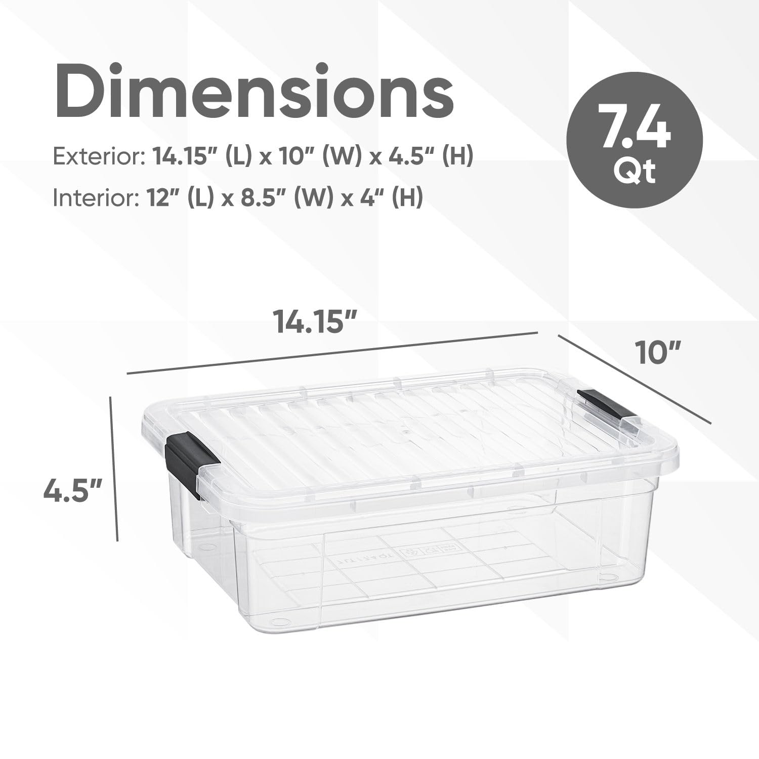 7.4 Quart Clear Plastic Storage Bin with Lid (5 Count)
