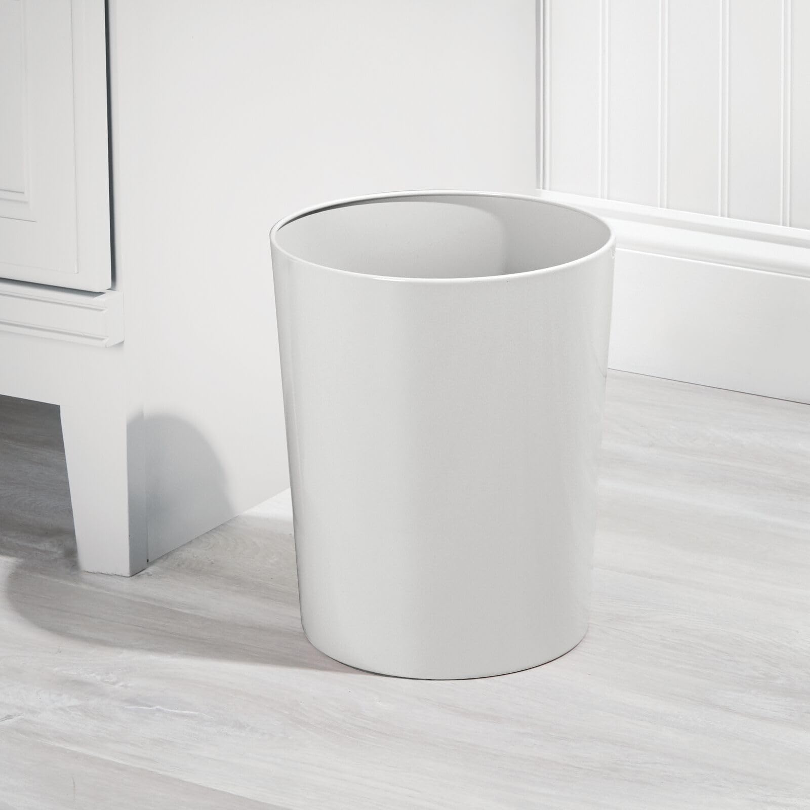 Round Metal Small 1.7 Gallon Recycle Trash Can Wastebasket