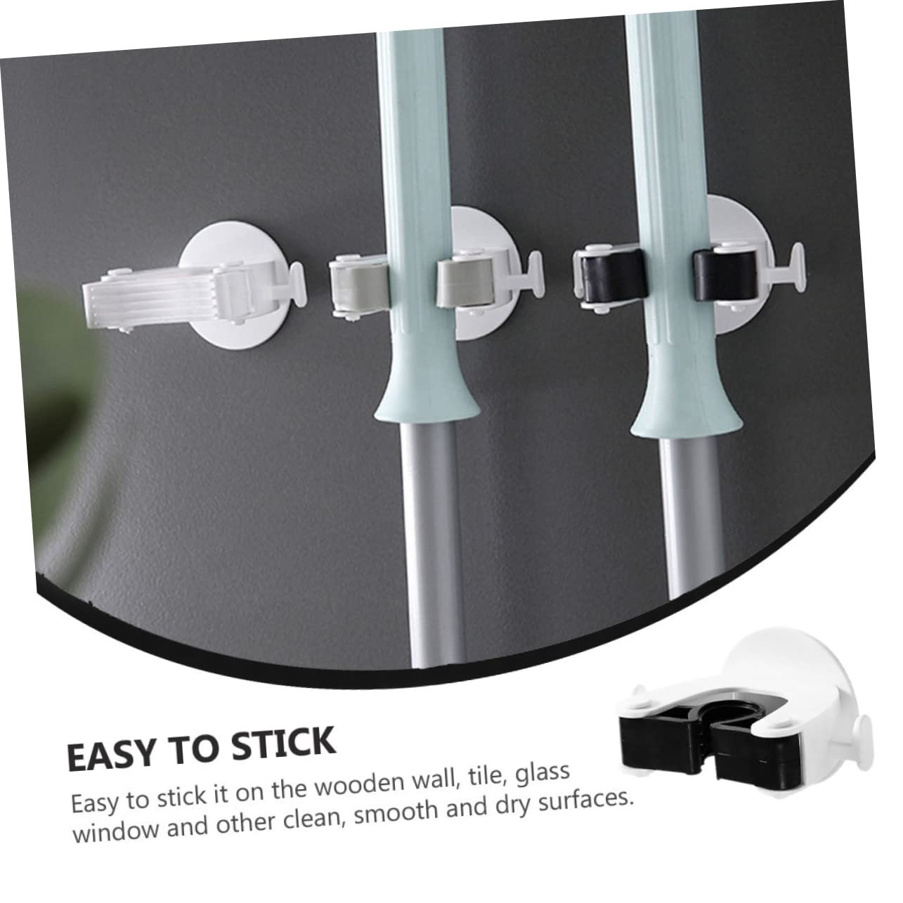 4pcs Wall Mounted Mop Holder Broom Hanger Mop Clip for Easy Installation Multi