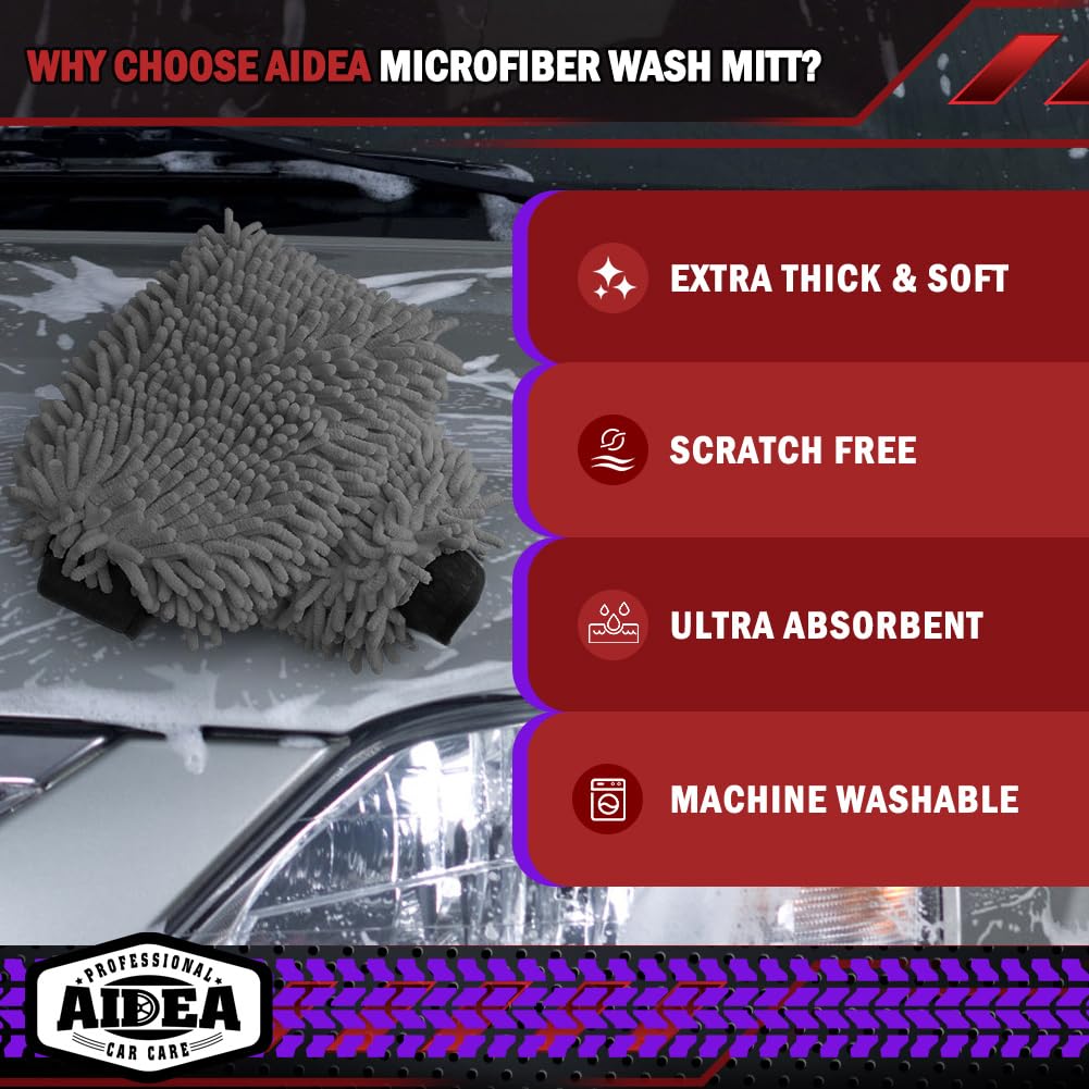 Car Wash Mitt Microfiber (2 Count)