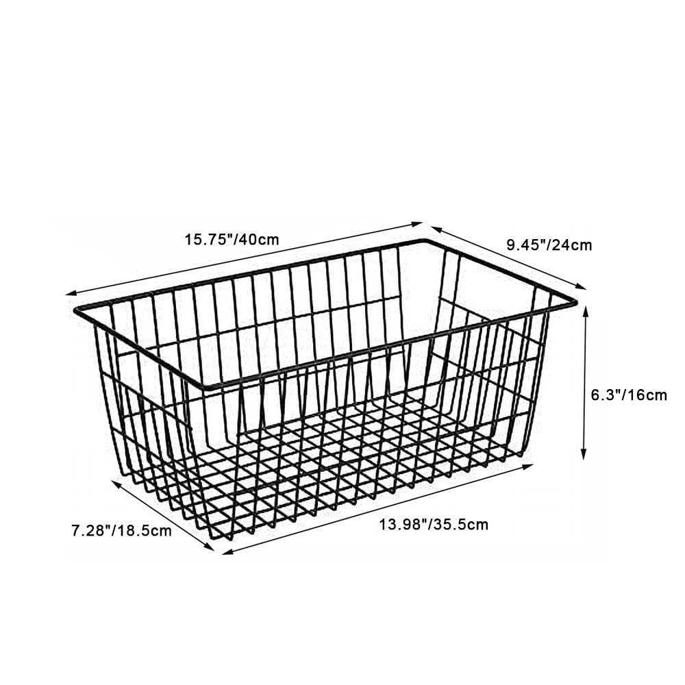 Wire Storage Baskets Freezer Baskets Farmhouse Organizer Storage Bins Large Organizer Bins for Storage (6 Count)