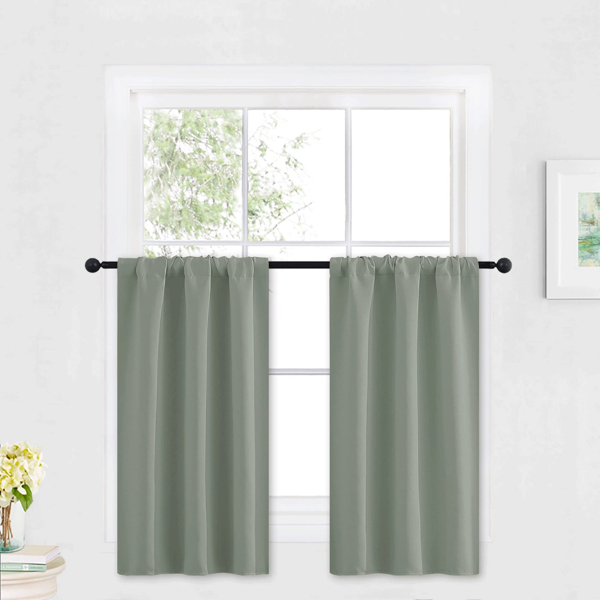 Cafe Blackout Curtains 30 inch Length (2 Count)