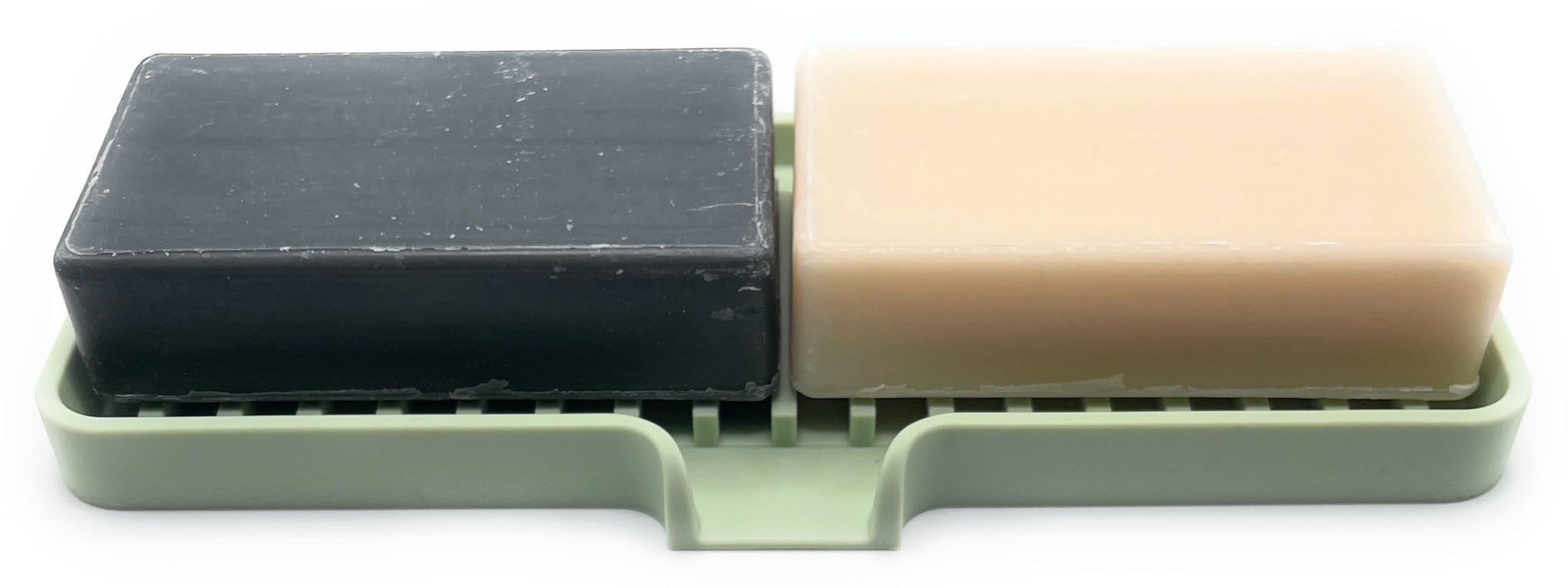 Silicone Soap Dish Tray and Sponge Holder with Drain Chute
