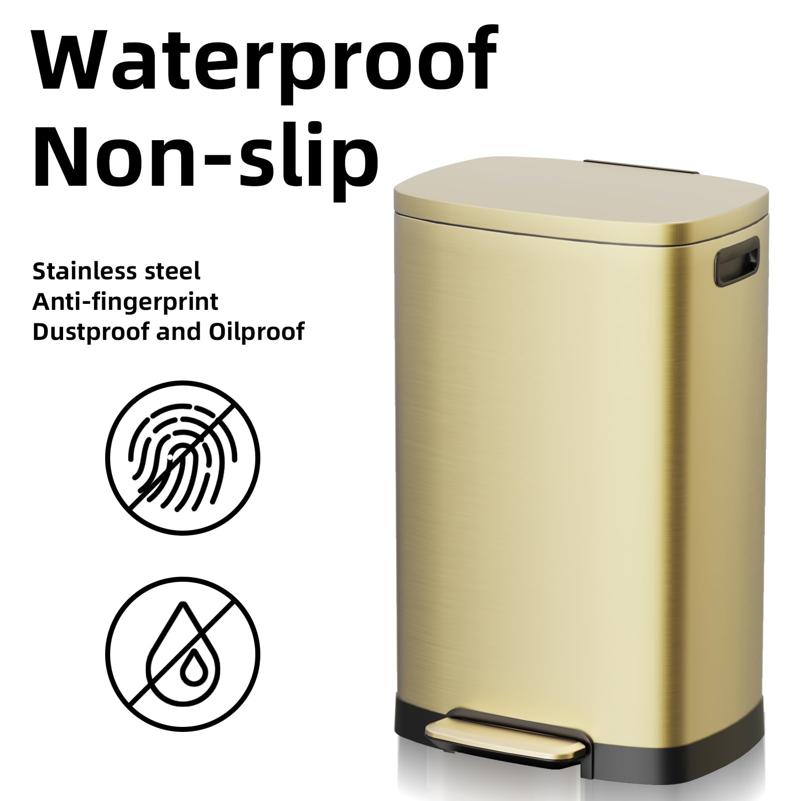 13 Gallon Trash Can with Lid (40 Count)