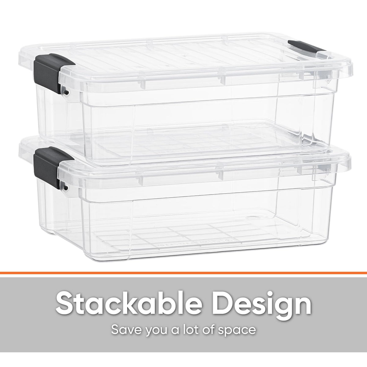 2.3 Quart Clear Plastic Storage Containers with Lids (5 Count)