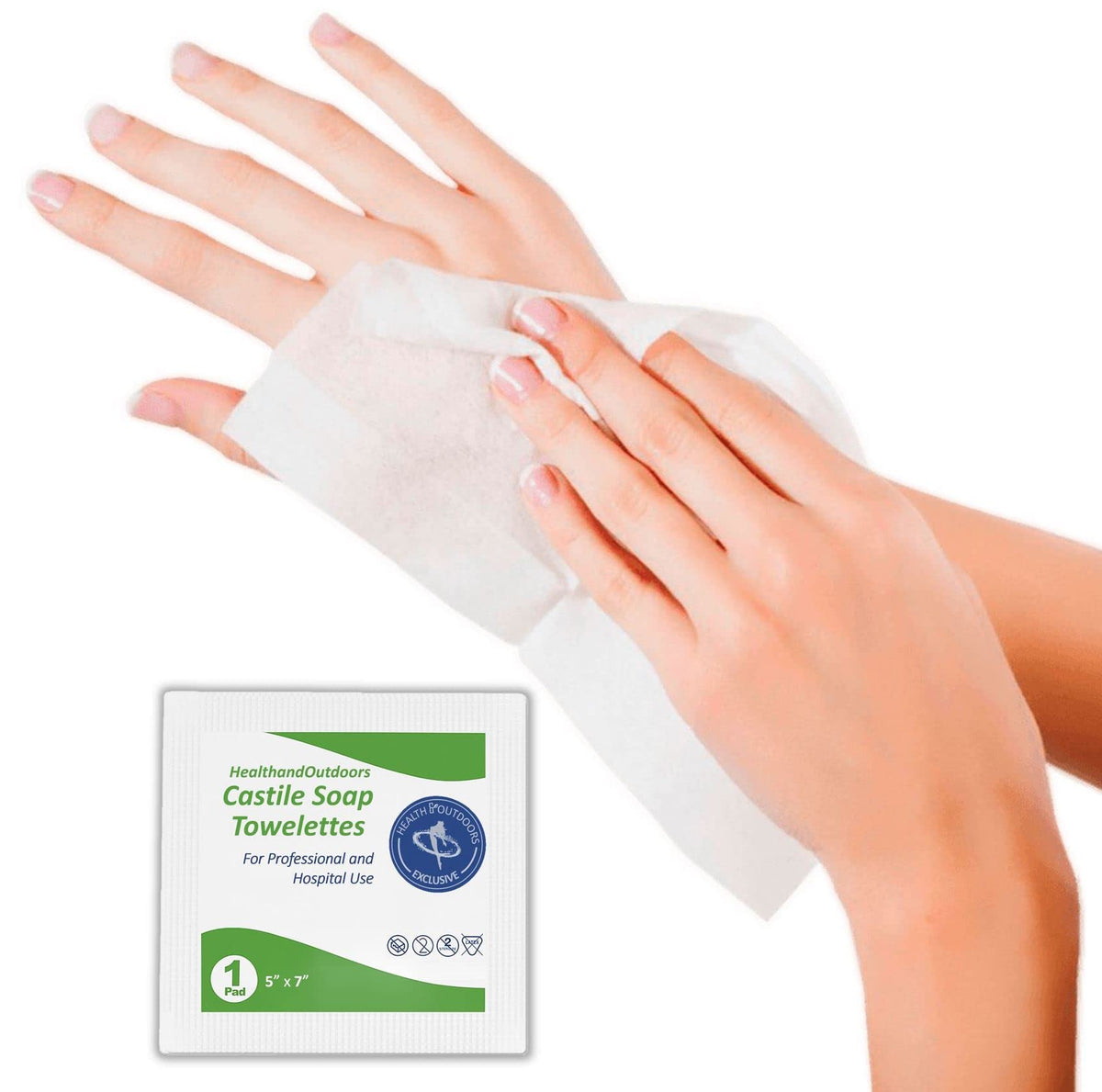 Castile Soap Cleansing Towelettes 125 Count Refreshing Scented Wipes White 125 Count