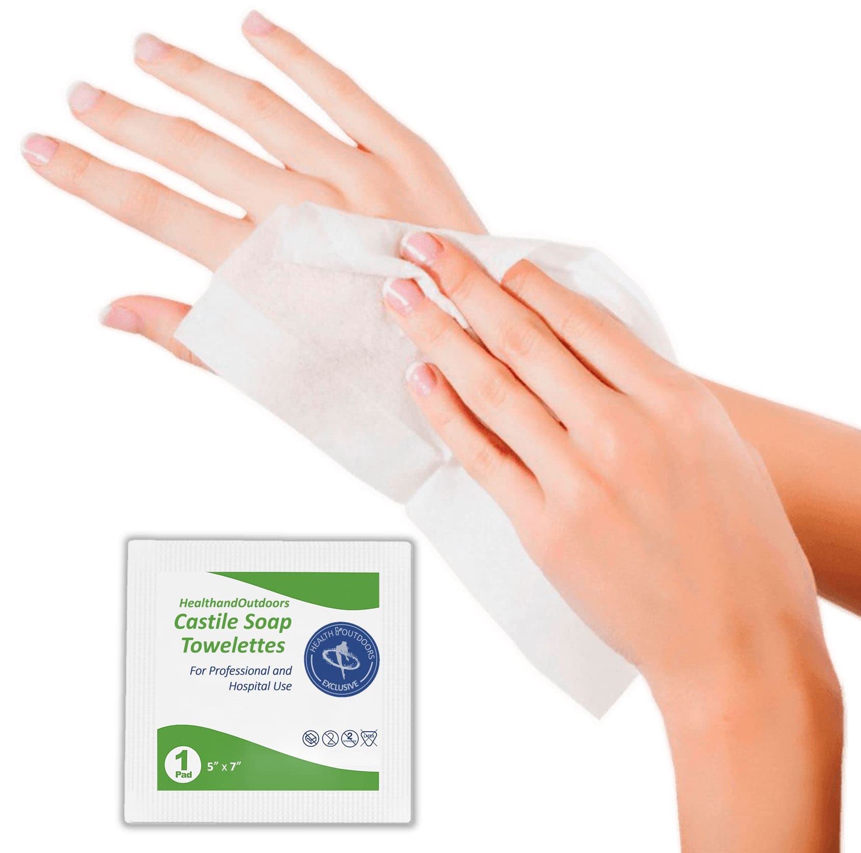 Castile Soap Cleansing Towelettes 125 Count Refreshing Scented Wipes White 125 Count