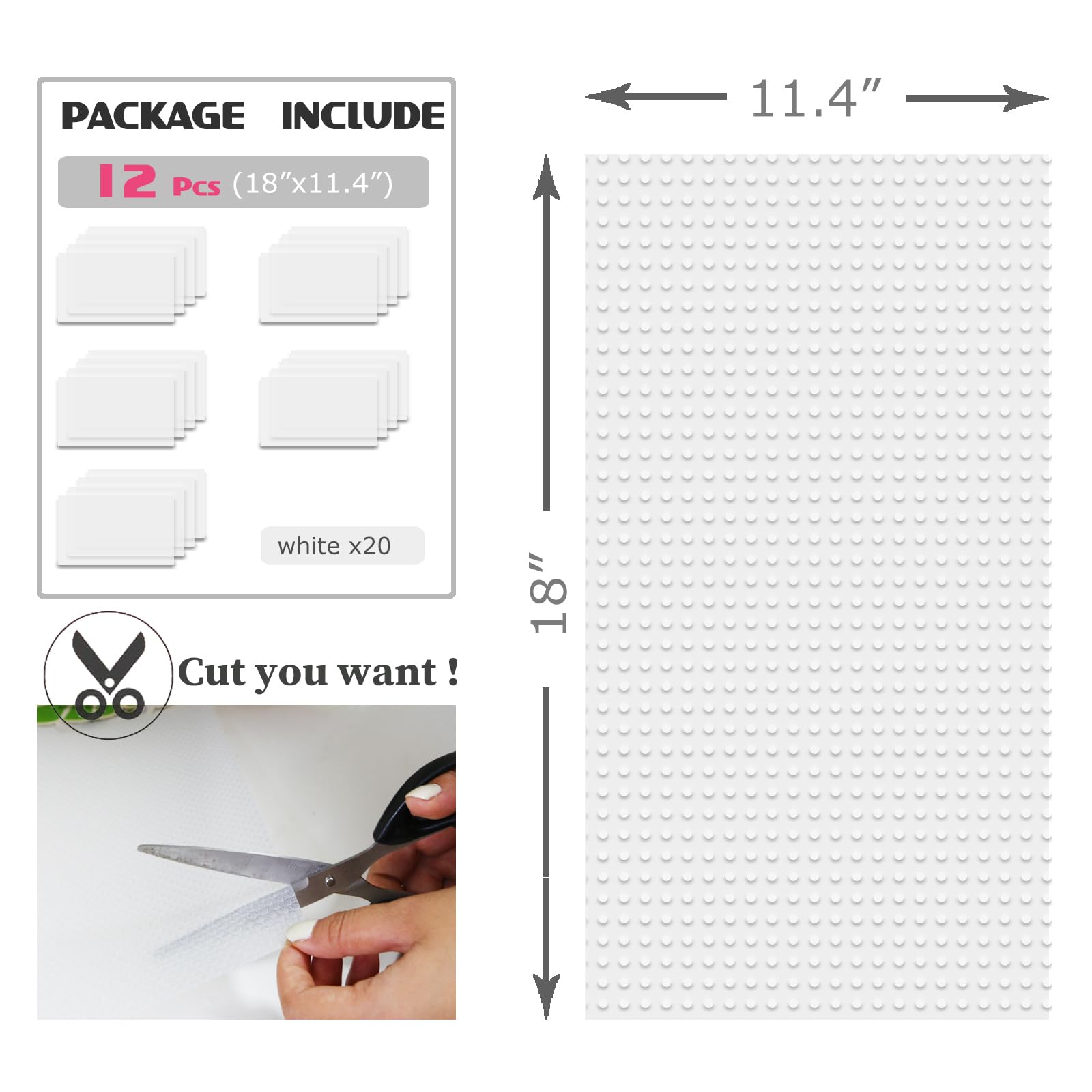 8Pcs Refrigerator Liners (28.5 Sq Ft)
