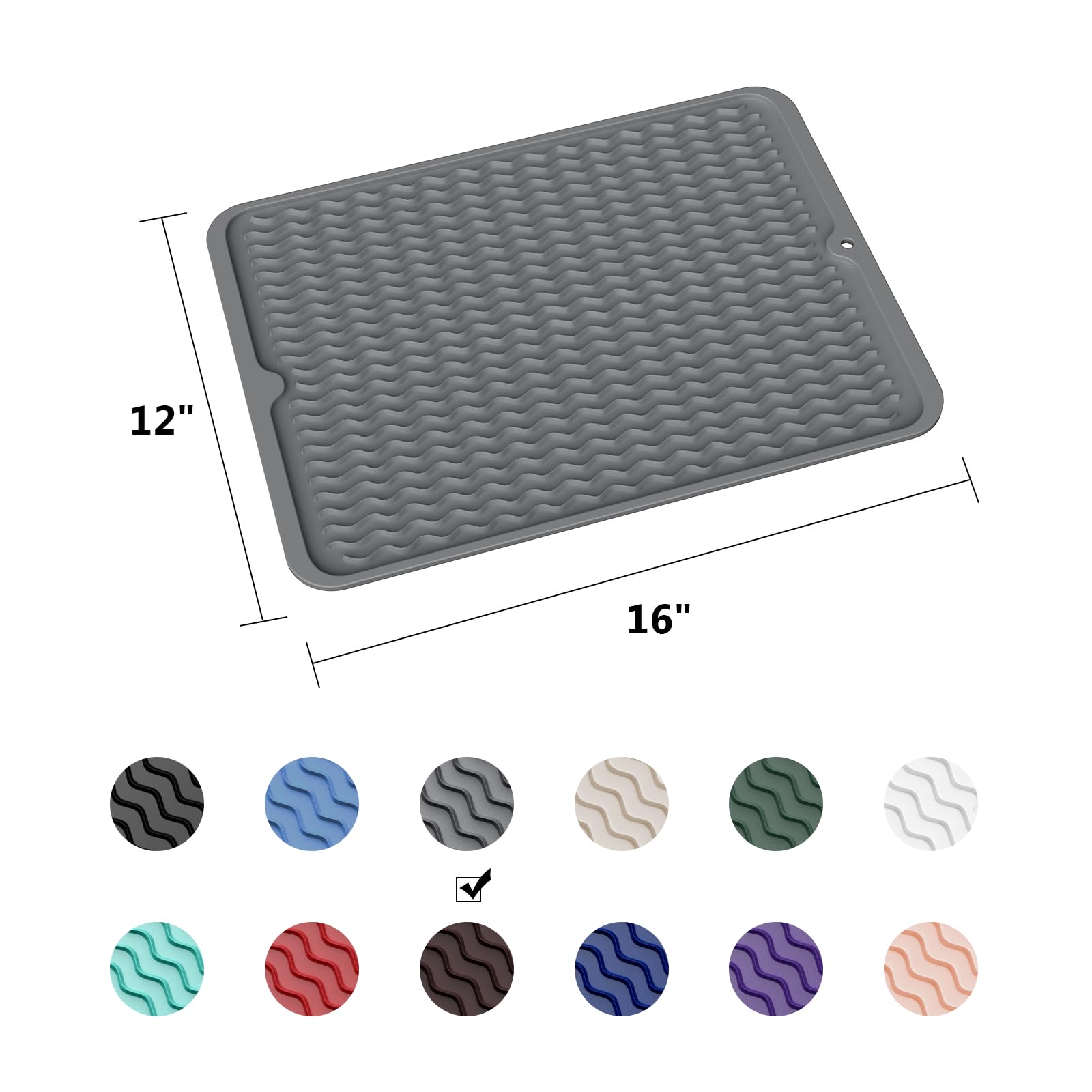 Silicone Dish Drying Mat for Kitchen Counter