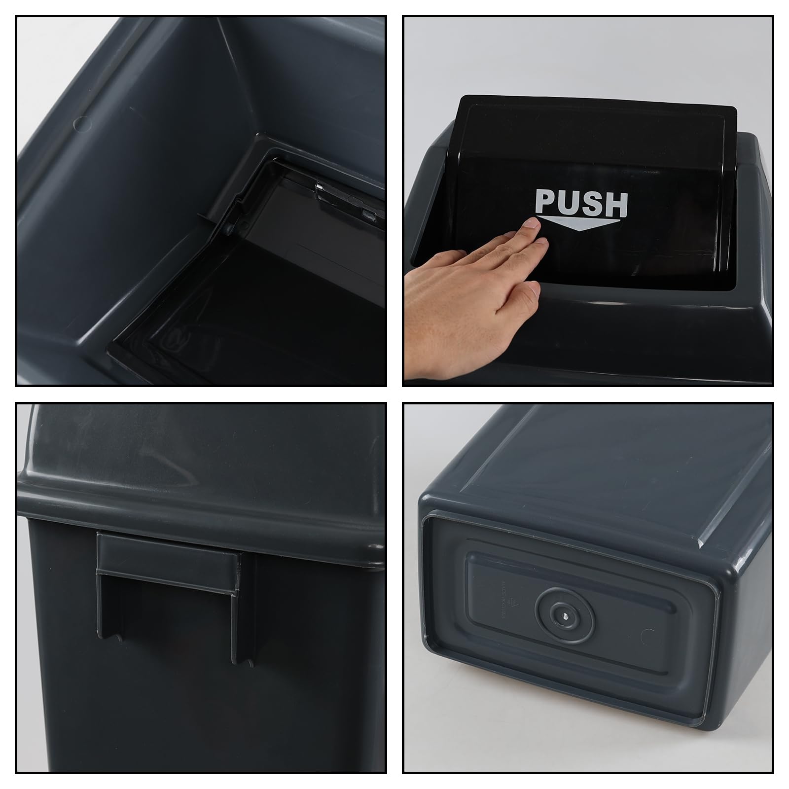 Kitchen Trash Can 13 Gallon with Swing Lid (4 Count)