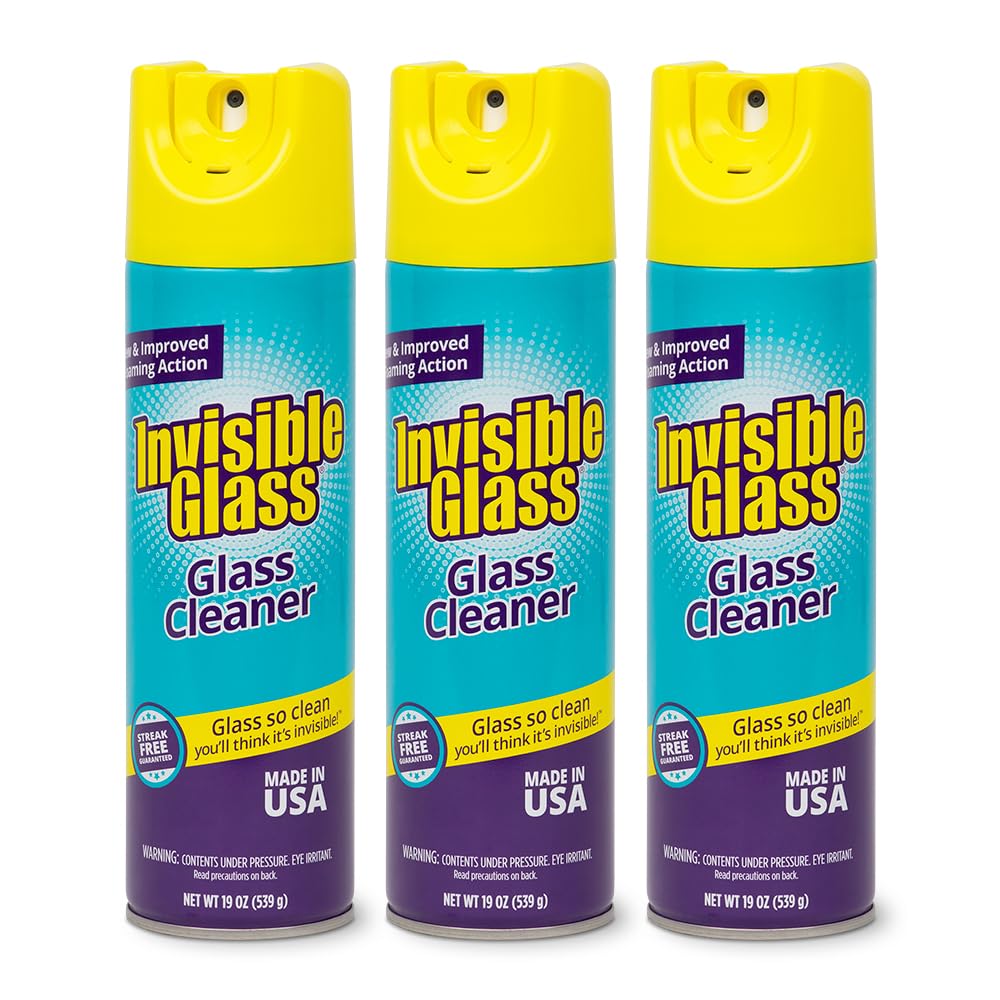 91160 3PK Premium Aerosol Glass and Window Foaming Cleaner Spray (57 Ounce)