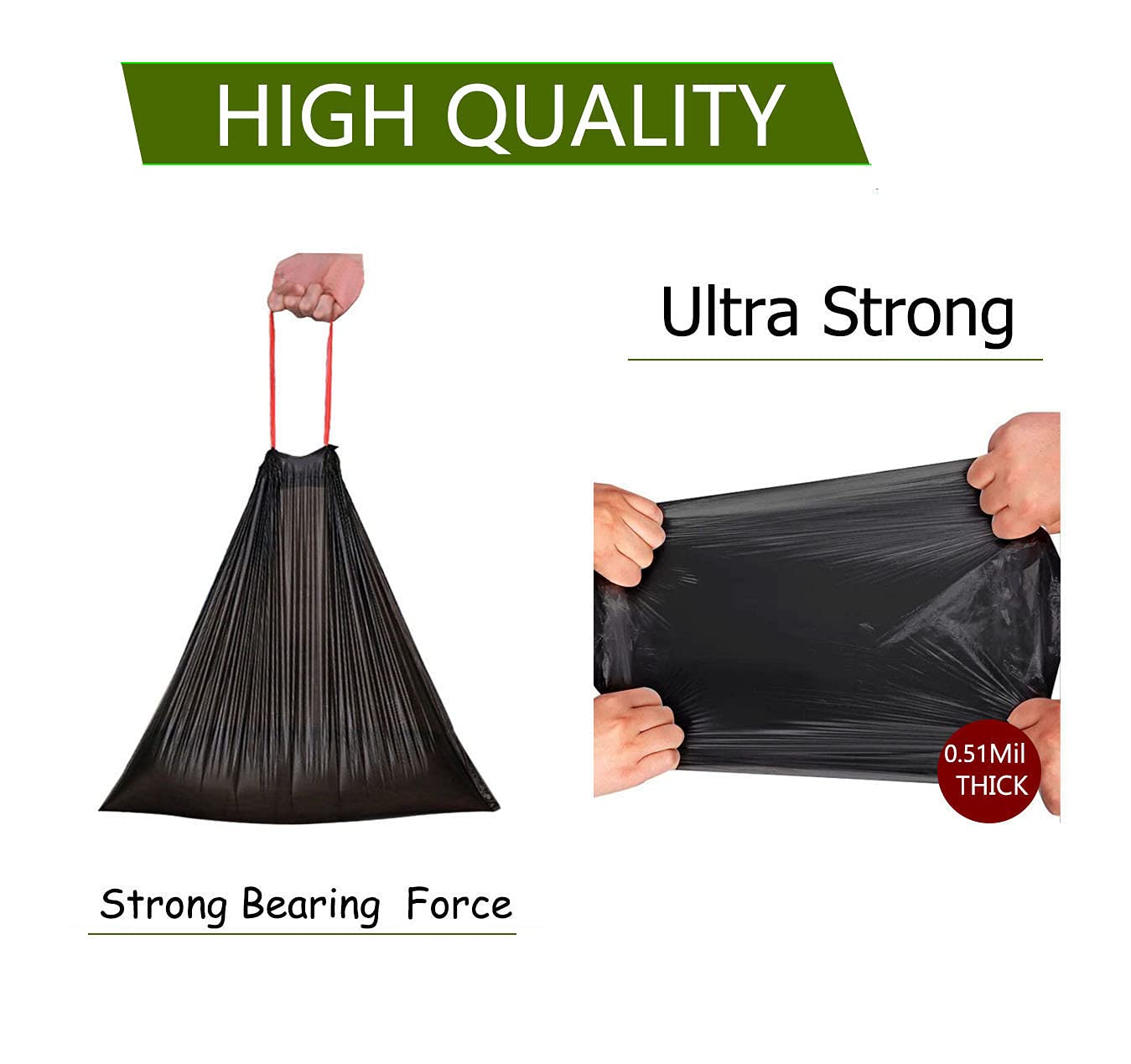 1.6 Gallon Black Trash Bag (120 Count)
