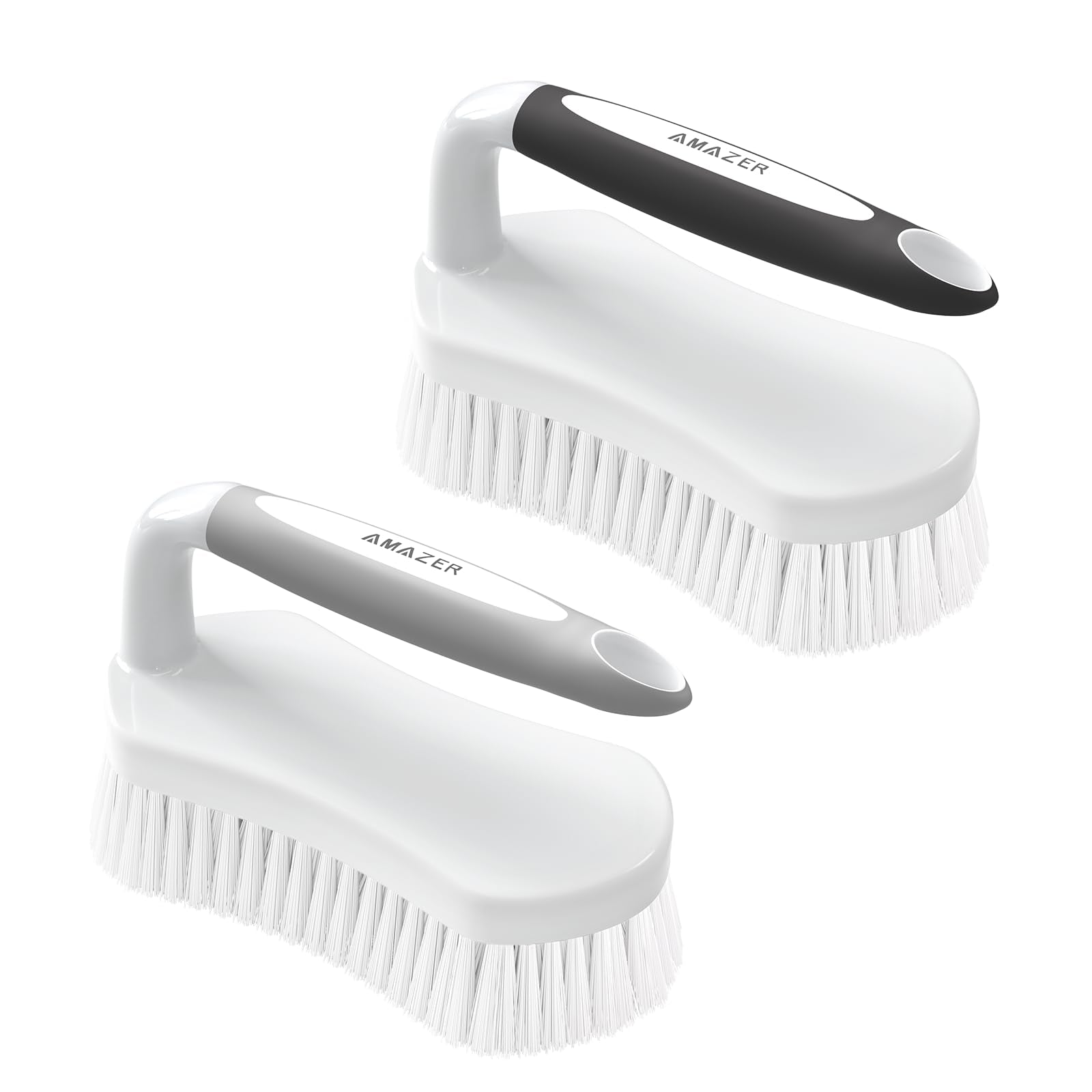Scrub Brush for Cleaning Comfort Grip Bathtub Scrubber Stiff Bristles with Handle Heavy Duty Shower Cleaner Brush for Tub Carpet Floor Sink Outdoor (2 Count)