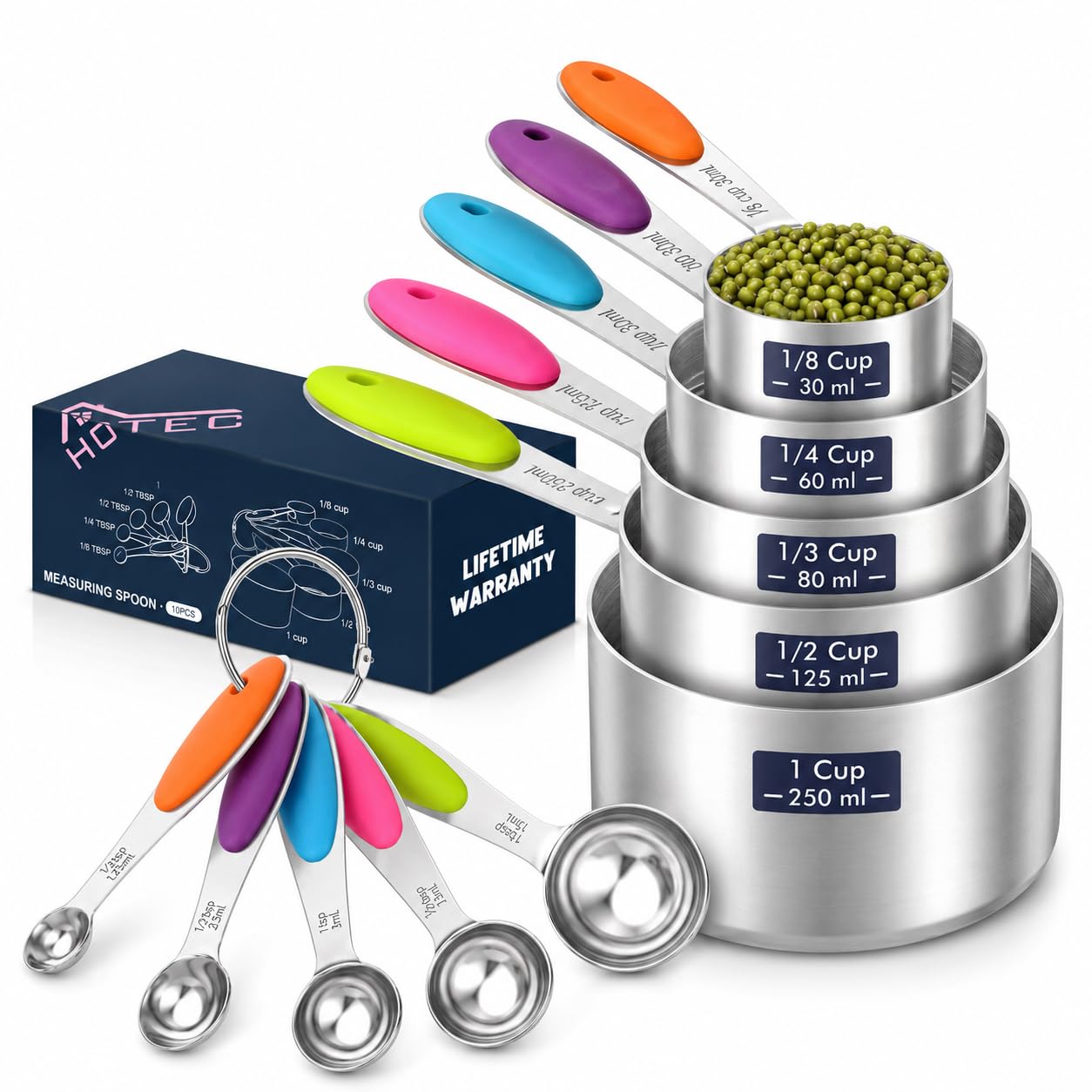 10 Pack Measuring Cups &Spoons Set (10 Count)