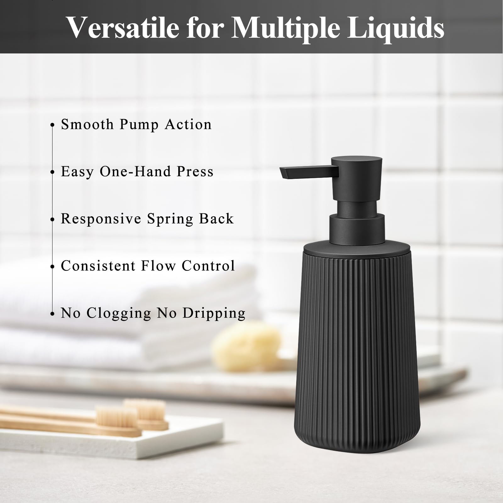 Black 2 Pack Hand Soap Dispensers Set (2 Count)