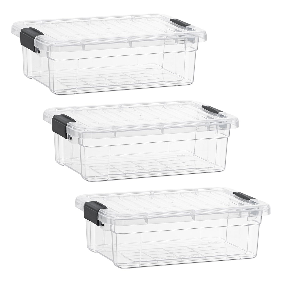 1.27 Quart Clear Plastic Storage Containers with Lids (3 Count)