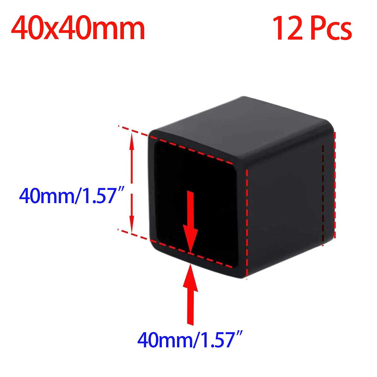 12 Pcs Black Square Anti (12 Count)