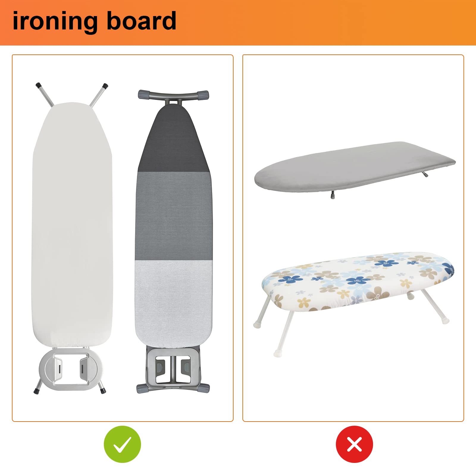 Wall Mount Over The Door Ironing Board Holder with Large Storage Basket