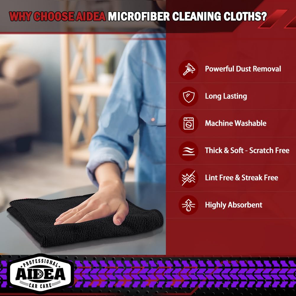 Microfiber Cleaning Cloth Black (600 Count)