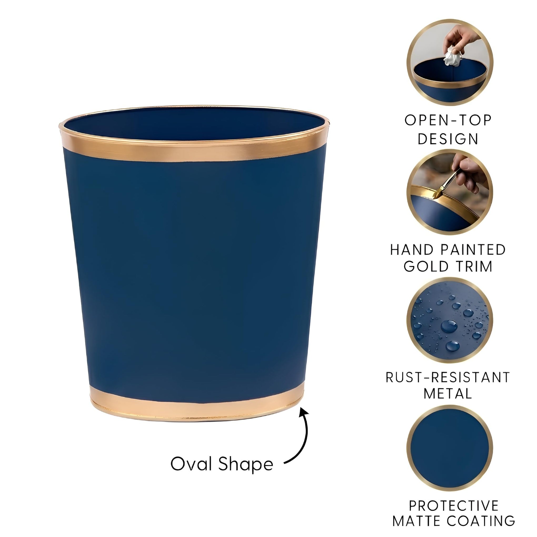 Mattie Line Oval Wastebasket & Garbage Bin