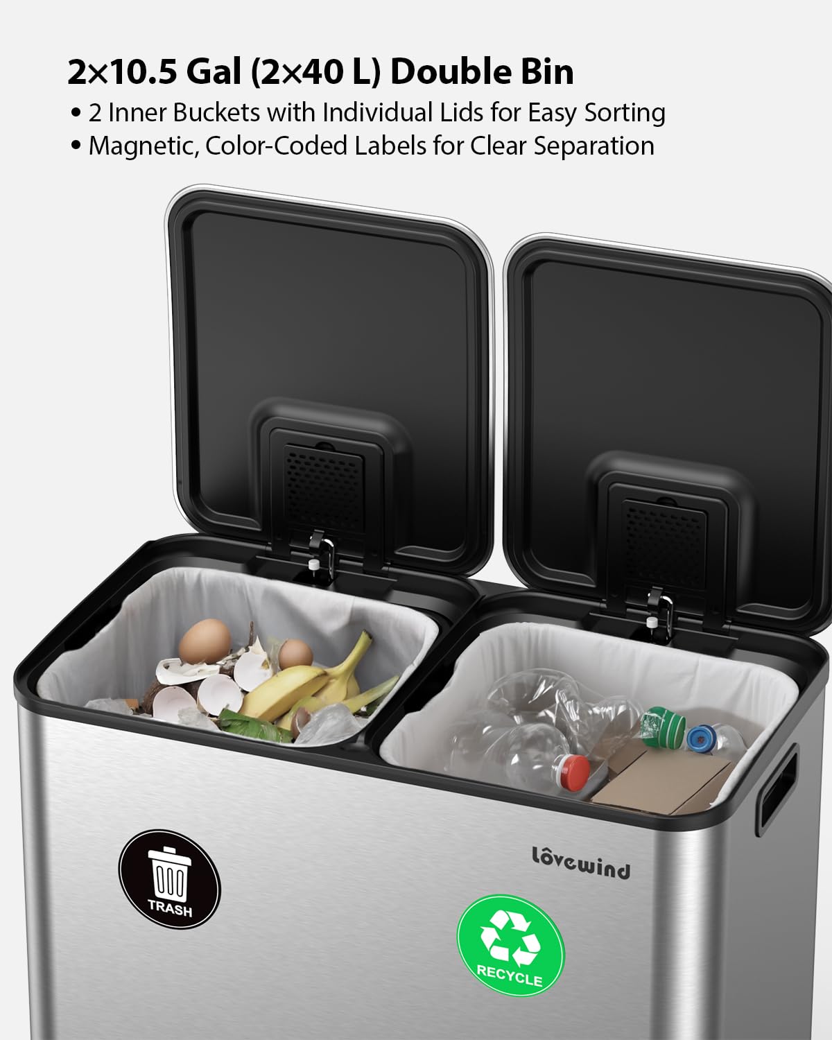 Trash Can 2 x 10.5 Gallon (2 Count)