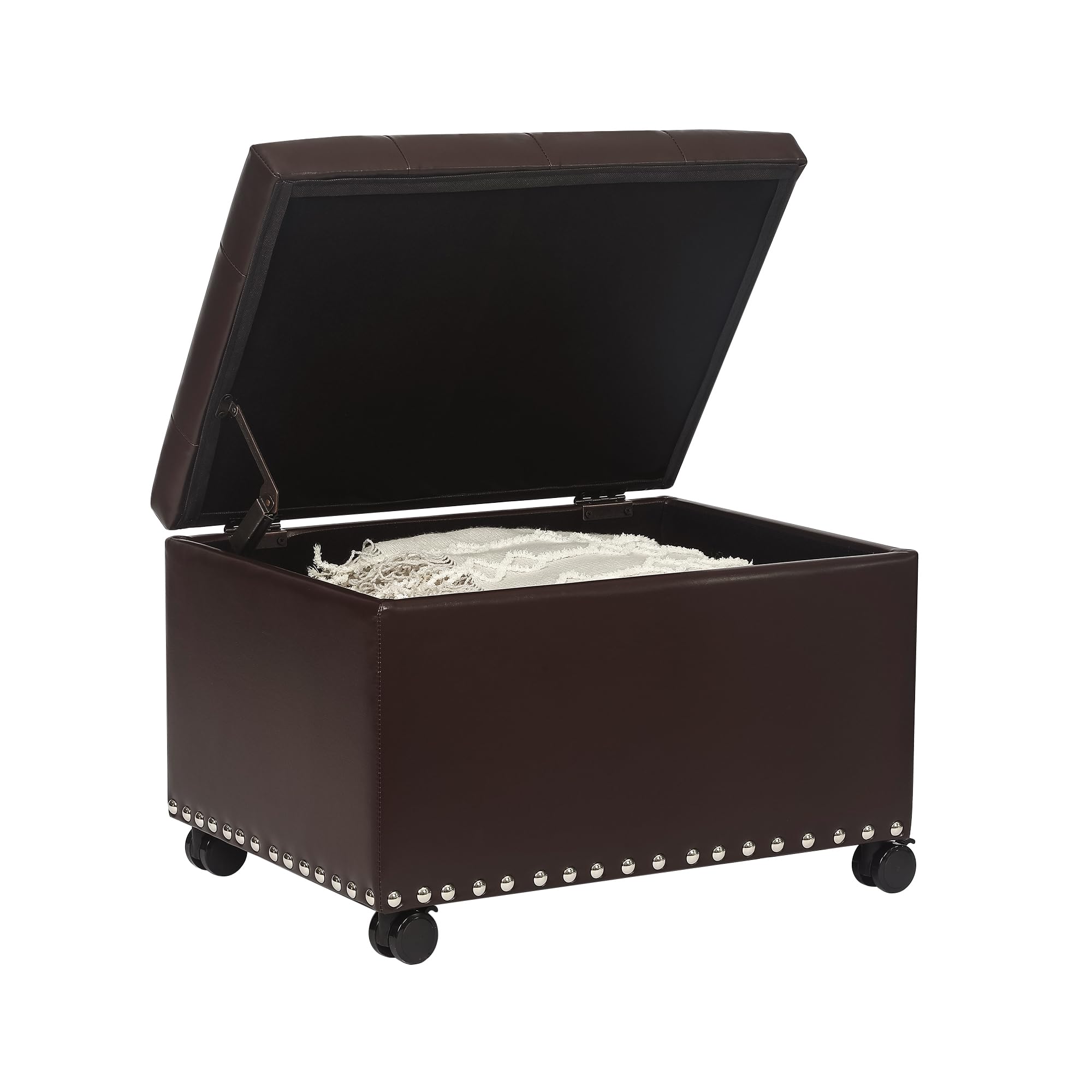 Leather Storage Ottoman