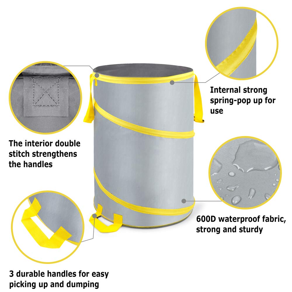 3 Pack 30 Gallon Collapsible Trash Can (3 Count)