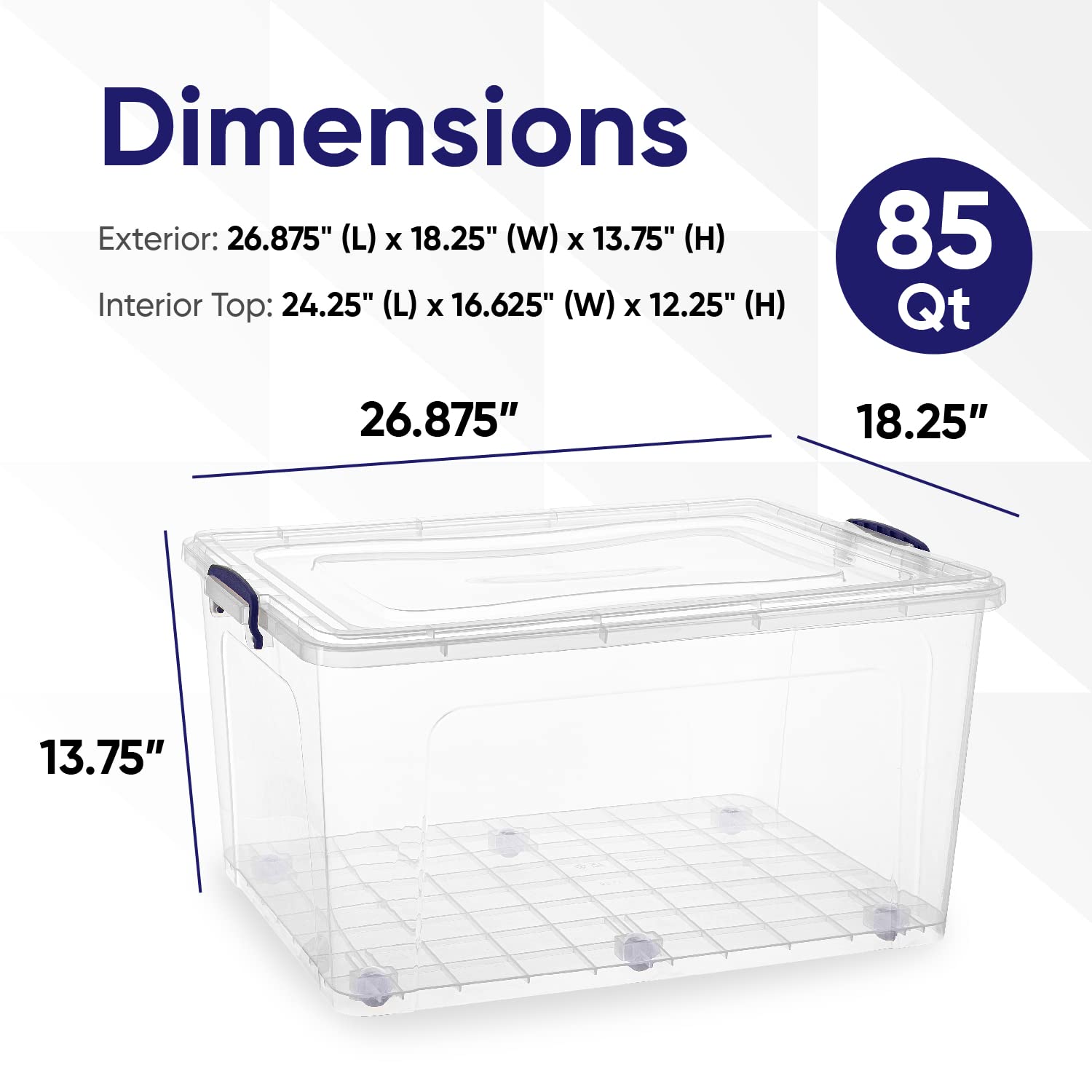 Clear Storage Boxes with Wheels (2 Count)