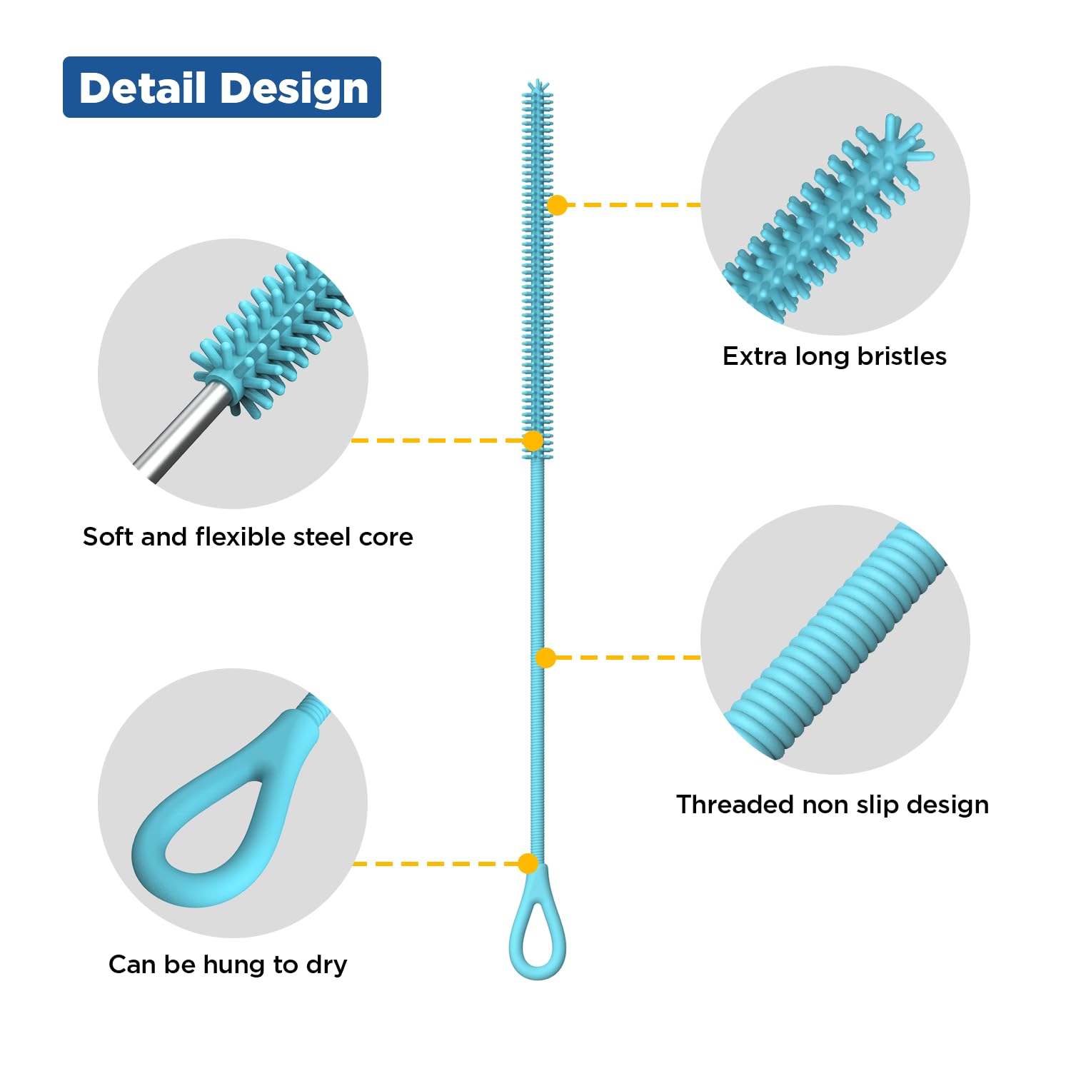 Silicone Straw Cleaner Brush (2 Count)