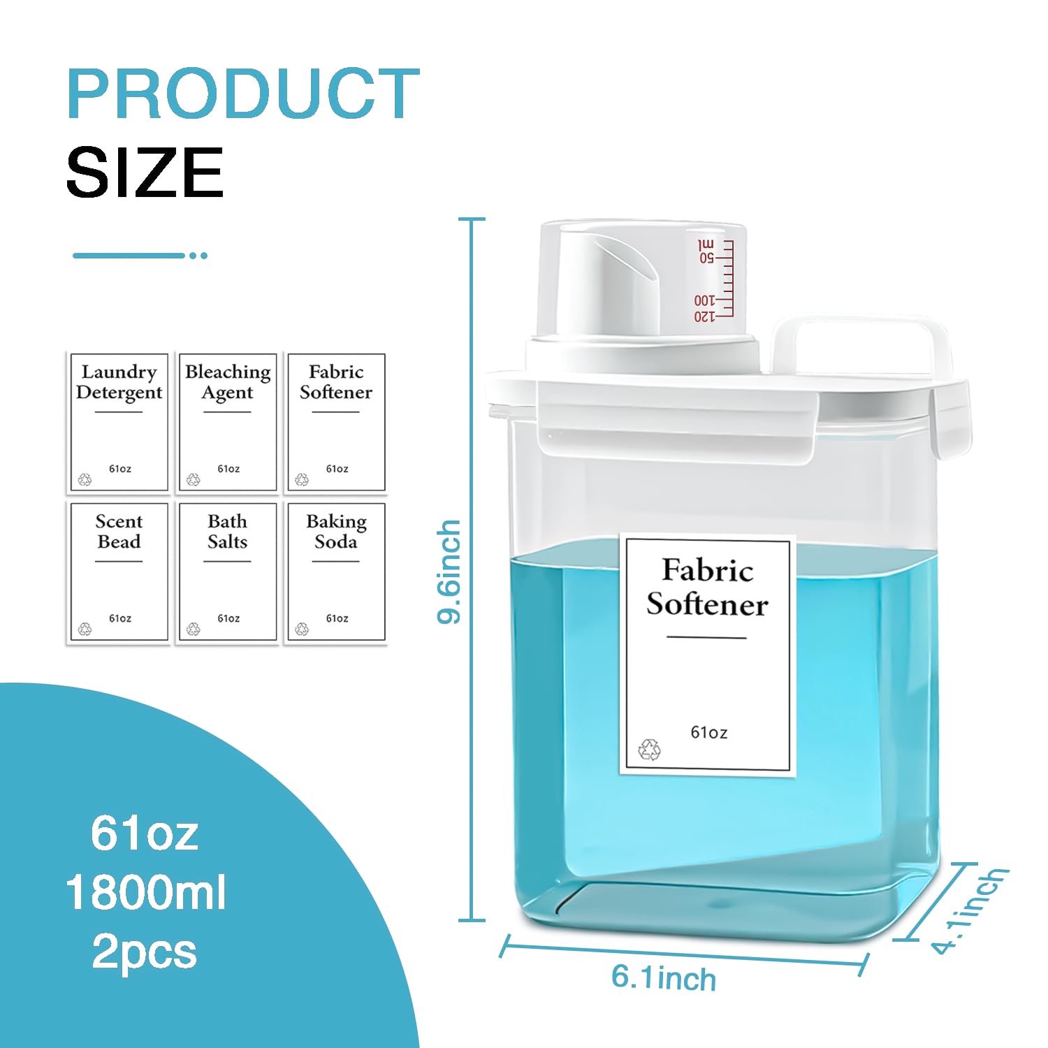 3 Pack Laundry Detergent Dispenser (183 Fl Oz)