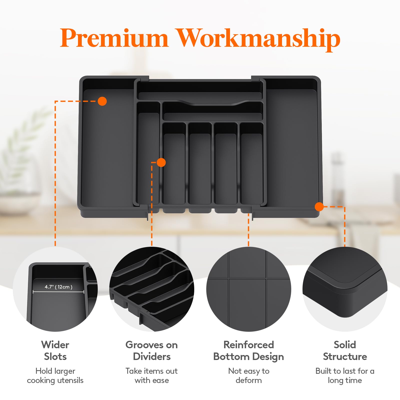 Utensil Organizer for Kitchen Drawer