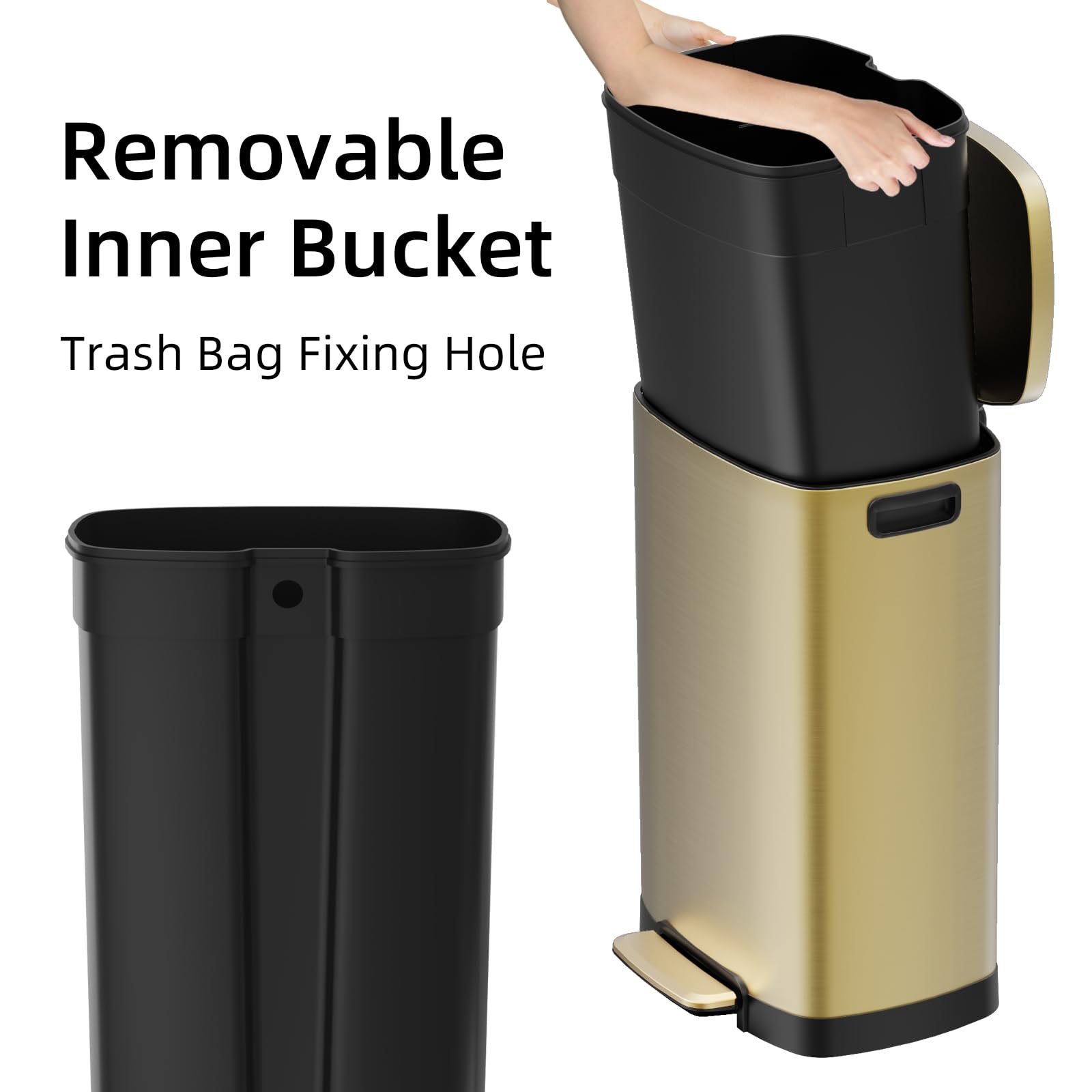 13 Gallon Kitchen Trash Can with Lid