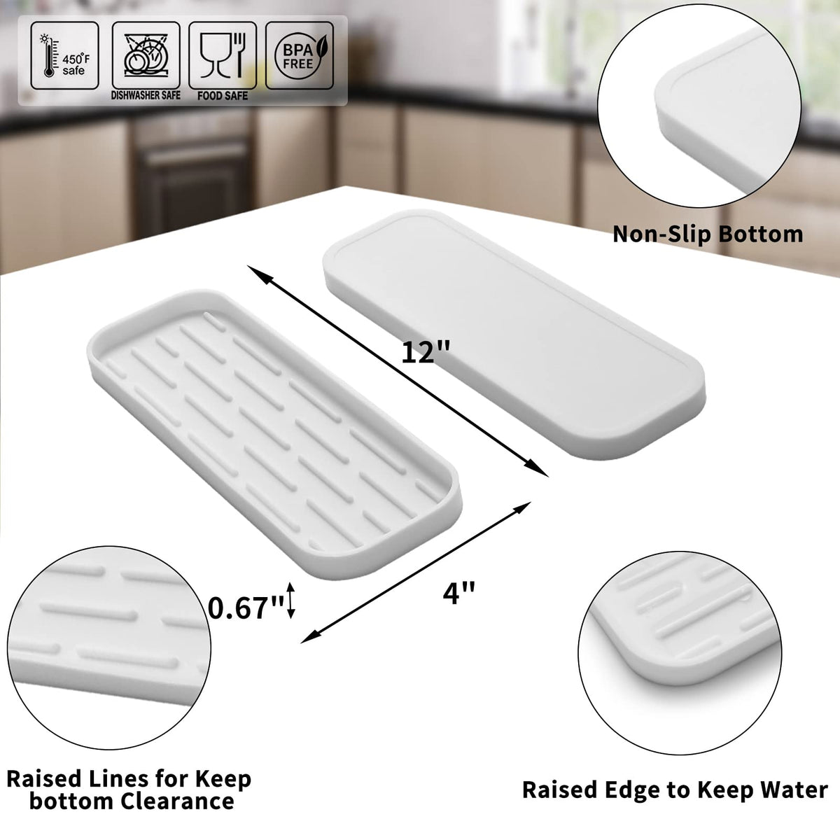 Silicone Kitchen Sink Organizer Tray for Multiple Usage