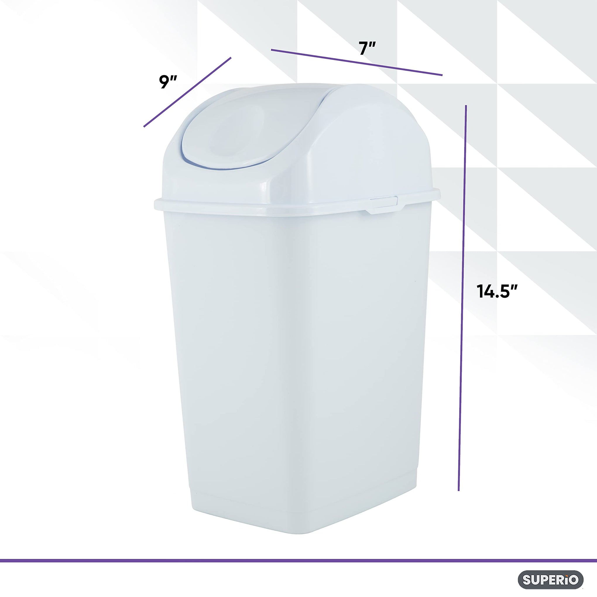 Small Plastic Trash Can with Swing Top Lid (2 Count)