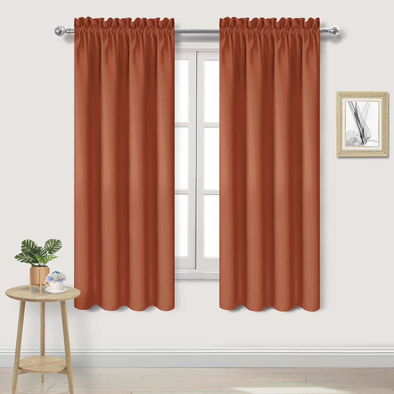 Blackout Curtains for Bedroom Living Room 38 x 63 Inch Long 2 Panels (2 Count)