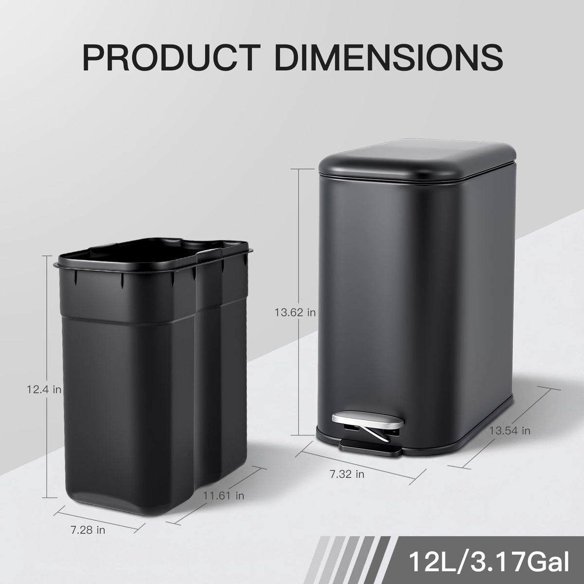 3.2 Gallon Bathroom Trash Can