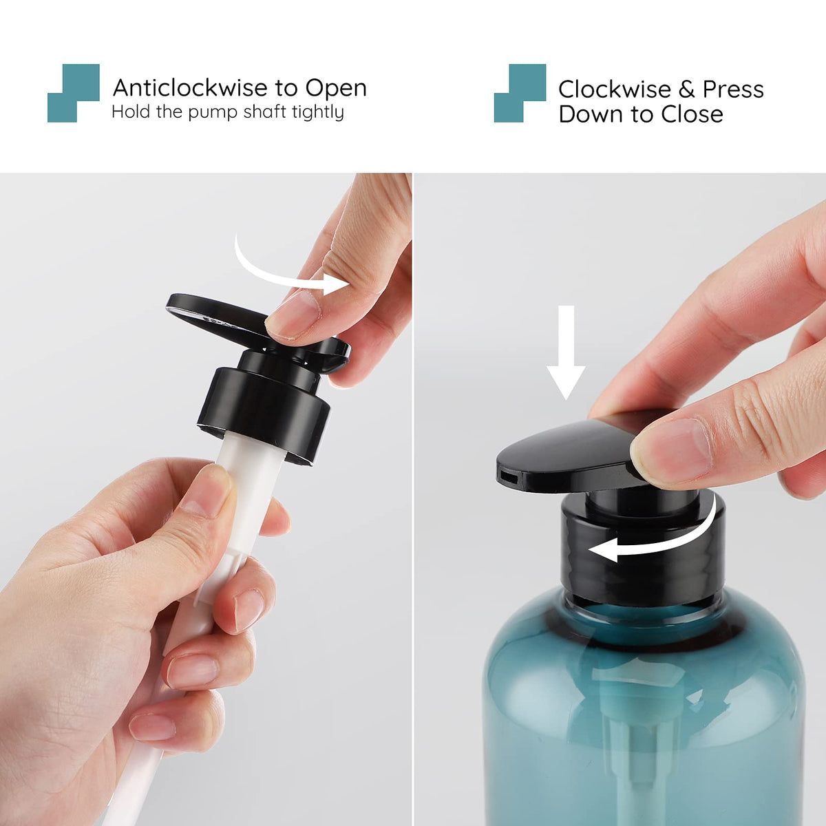 Shampoo Bottles with Pump (3 Count)