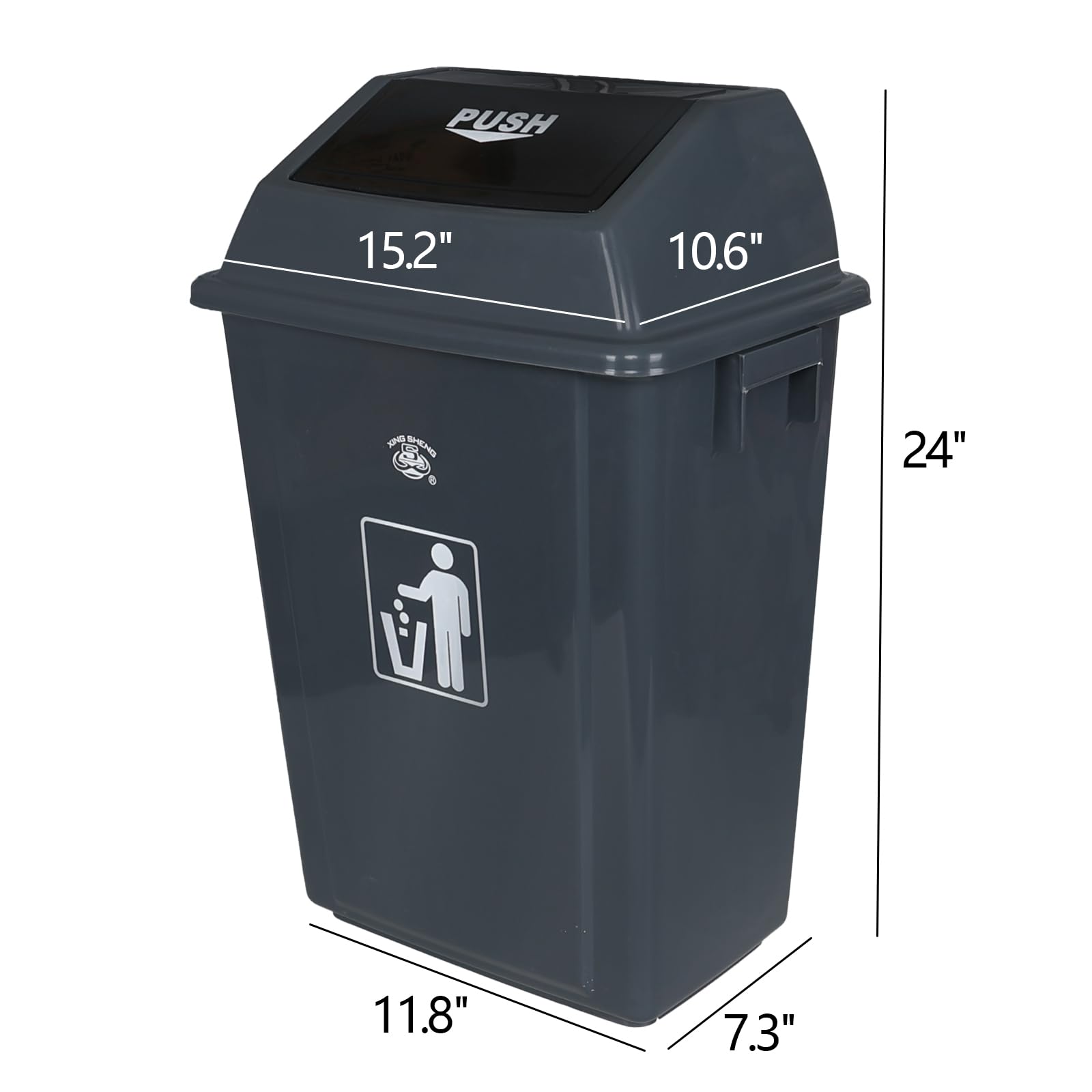 4 Pack 13 Gallon Plastic Trash Can with Lid (4 Count)