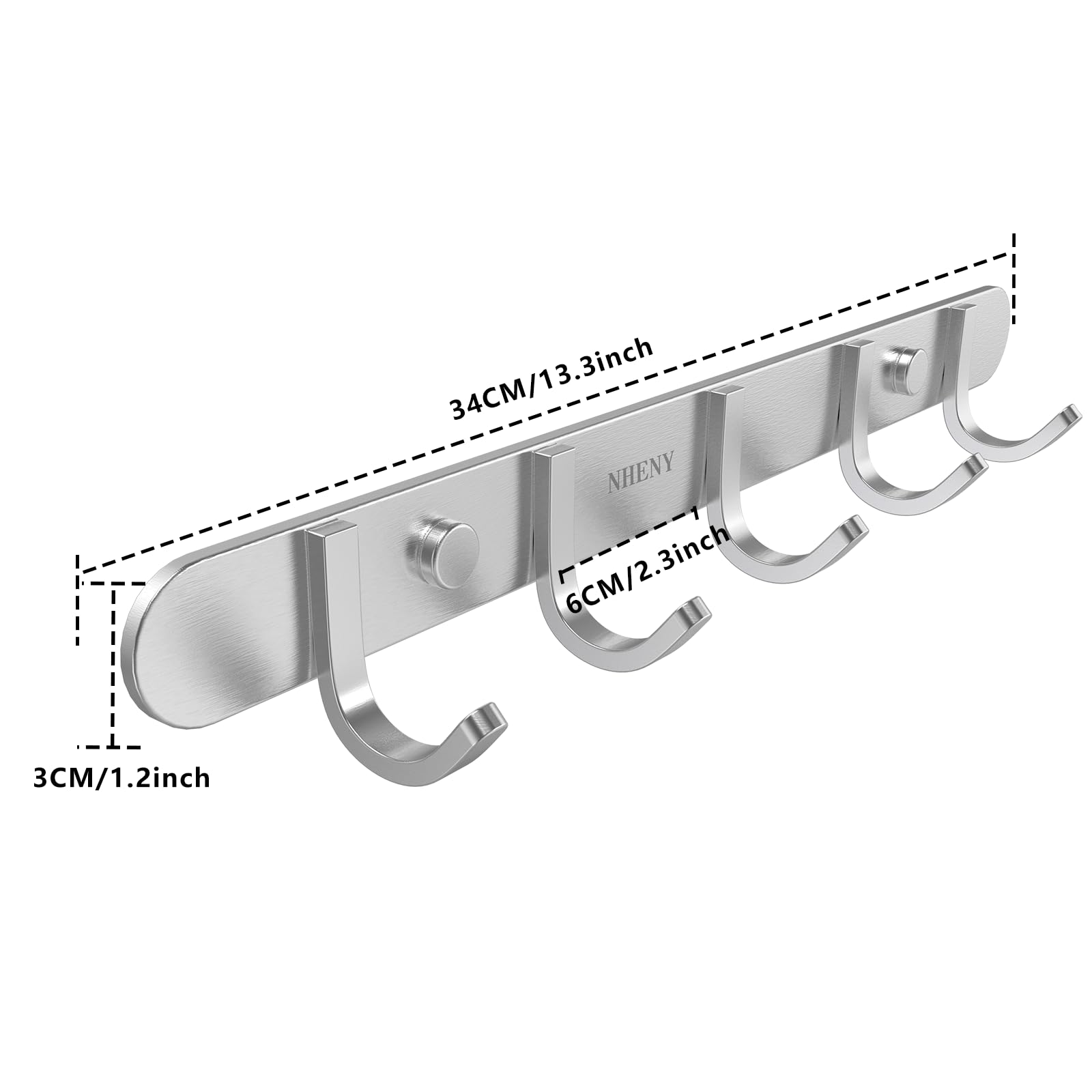 Coat Hook Rail Brushed Nickel 14