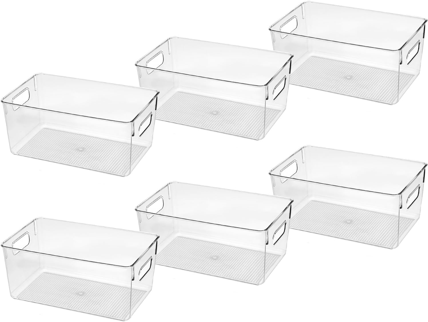 Clear Plastic Storage Bins (6 Count)