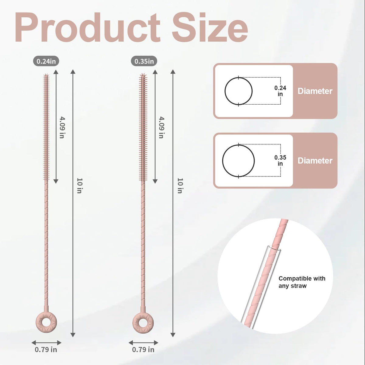 Silicone Straw Cleaner Brush