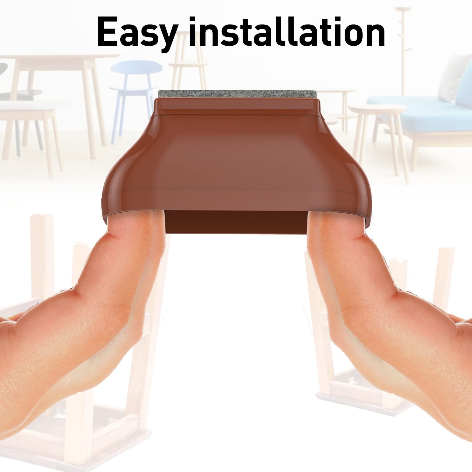 1" x 2" Rectangle Chair Leg Floor Protectors for Hardwood Floors Silicone Covers to Protect Wood Tile Floors Felt Pads Furniture Leg Caps Reduce Noise (16 Count)