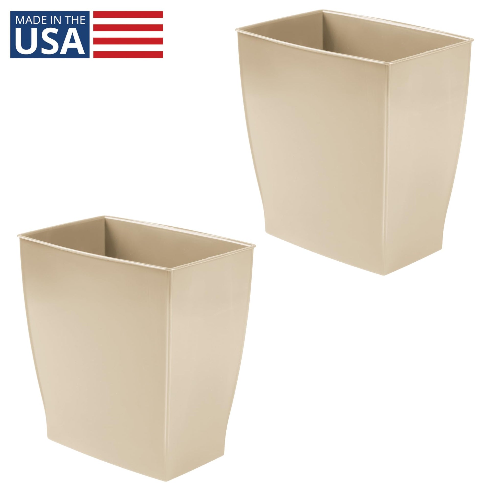 Small Plastic Bathroom Trash Can (2 Count)
