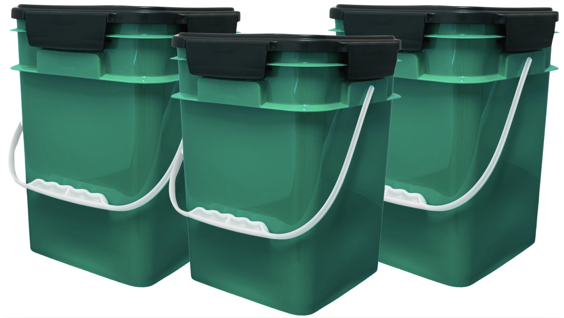 4 Gallon Square Food Grade Bucket Pail with Plastic Handles and Lid